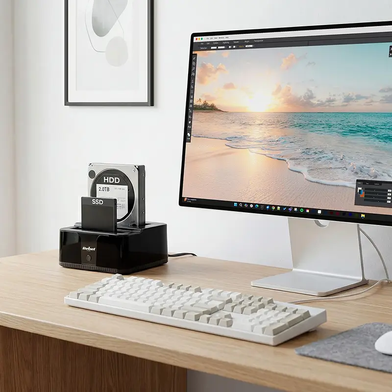 PC, gaming si accesorii - Componente PC - Componente - Accesorii IT - Docking Station HDD 3.5” /2.5” SSD microSD /SD /HUB USB 3.0 20TB Rebel KOM01041 - Infinity.ro