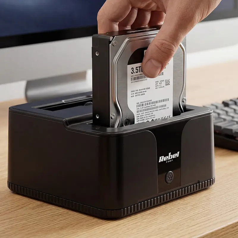PC, gaming si accesorii - Componente PC - Componente - Accesorii IT - Docking Station HDD 3.5” /2.5” SSD microSD /SD /HUB USB 3.0 20TB Rebel KOM01041 - Infinity.ro