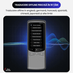 Laptop, Telefoane si Tablete - Wearables si gadgeturi - Gadgeturi - Accesorii SMART - Traducator Inteligent cu SIM 4G, Zero Secrets, 138 limbi, traducere vocala si foto, gri - Infinity.ro