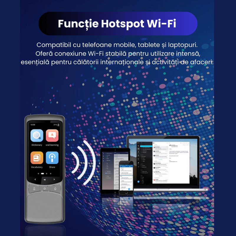 Laptop, Telefoane si Tablete - Wearables si gadgeturi - Gadgeturi - Accesorii SMART - Traducator Inteligent cu SIM 4G, Zero Secrets, 138 limbi, traducere vocala si foto, gri - Infinity.ro