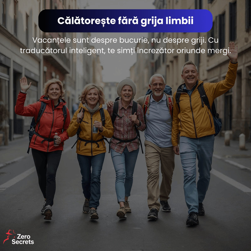 Laptop, Telefoane si Tablete - Wearables si gadgeturi - Gadgeturi - Accesorii SMART - Traducator Inteligent cu SIM 4G, Zero Secrets, 138 limbi, traducere vocala si foto, gri - Infinity.ro