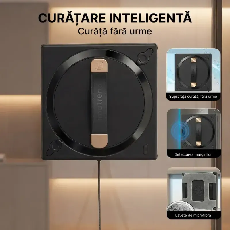 Electronice si Electrocasnice - Ingrijirea locuintei - Mopuri electrice - Robot electric curatare geamuri IMA Trend, Wifi, Tuya, Rezervor 60ml, 72w, 2700Pa, Negru - Infinity.ro