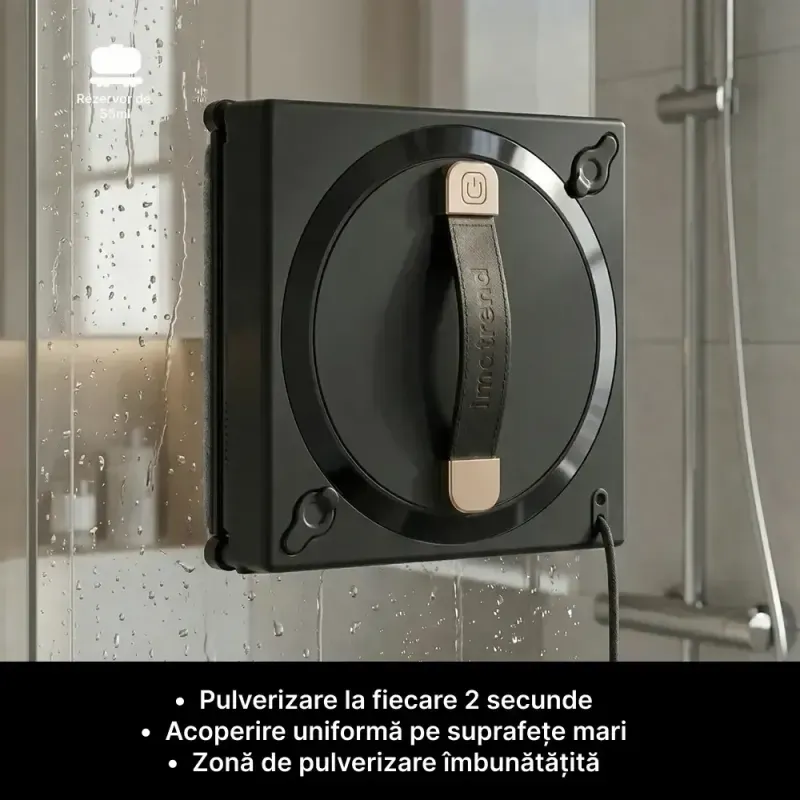 Electronice si Electrocasnice - Ingrijirea locuintei - Mopuri electrice - Robot electric curatare geamuri IMA Trend, Wifi, Tuya, Rezervor 60ml, 72w, 2700Pa, Negru - Infinity.ro