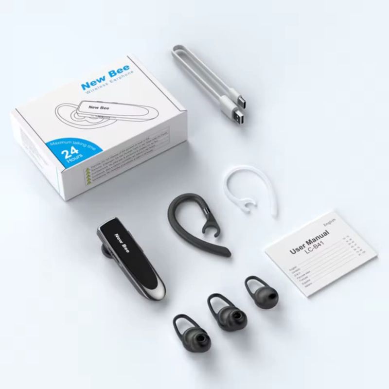 TV, Audio-Video si Foto - Portabile audio - Casti audio - Casca Bluetooth New Bee B41, Baterie 24 ore, Multipoint, Universala, Culoare Negru - Infinity.ro