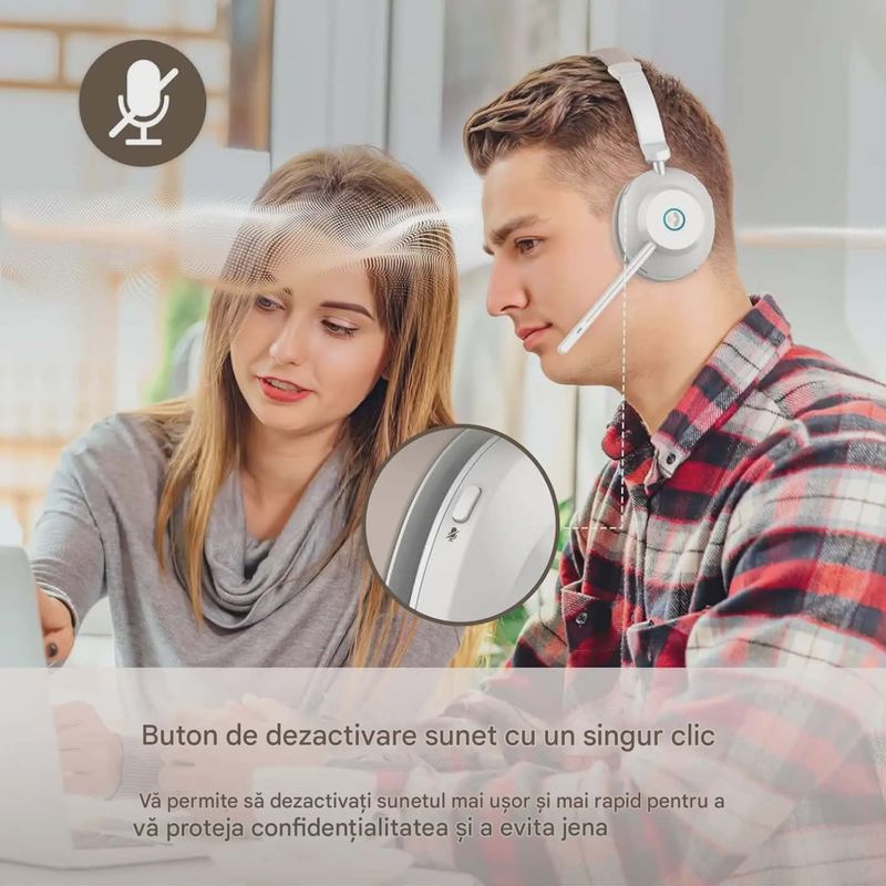 TV, Audio-Video si Foto - Portabile audio - Casti audio - Casca Call Center BT881, Statie de incarcare, Baterie 45 ore, Anulare zgomot, Multipoint - Infinity.ro