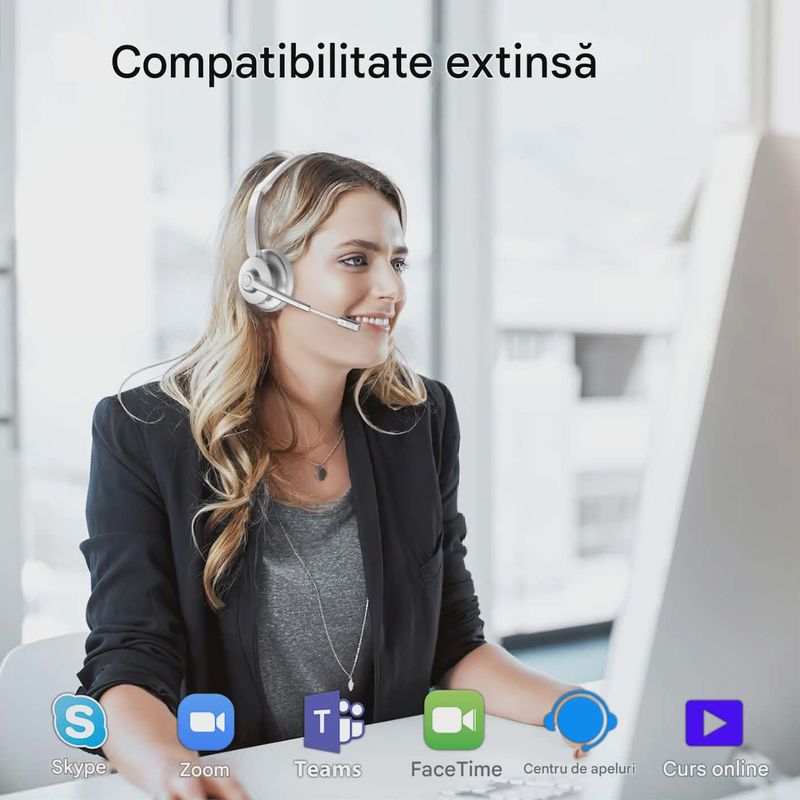 TV, Audio-Video si Foto - Portabile audio - Casti audio - Casca Call Center CerCip 783, Statie de incarcare, Baterie 26 ore, Multipoint,Anulare zgomot - Infinity.ro