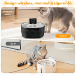Petshop - Accesorii petshop - Castroane si adapatori - Dispenser apa automat tip Fantana inteligenta pentru pisici si caini, Dasbo®, Capacitate 3.2L, cu Sensor, wireless - Infinity.ro