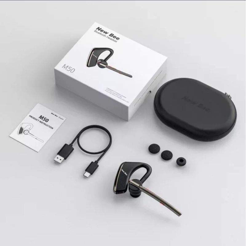 TV, Audio-Video si Foto - Portabile audio - Casti audio - Casca Bluetooth New Bee M50, Baterie 24 ore, Reducere zgomot DSP, Cu husa, Sunet HD, Multipoint, Universala - Infinity.ro