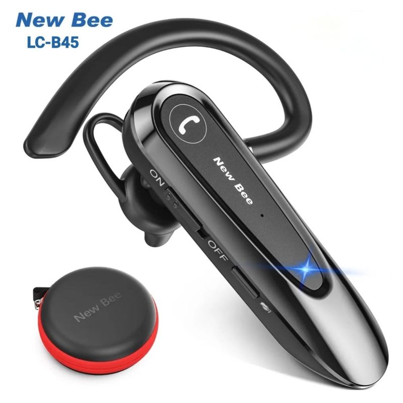 TV, Audio-Video si Foto - Portabile audio - Casti audio - Casca Bluetooth New Bee LC-B45, Baterie 20 ore, Anulare zgomot AI, Doua microfoane, Multipoint, Culoare Negru - Infinity.ro