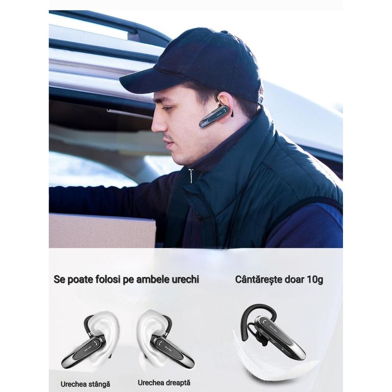 TV, Audio-Video si Foto - Portabile audio - Casti audio - Casca Bluetooth New Bee LC-B45, Baterie 20 ore, Anulare zgomot AI, Doua microfoane, Multipoint, Culoare Negru - Infinity.ro