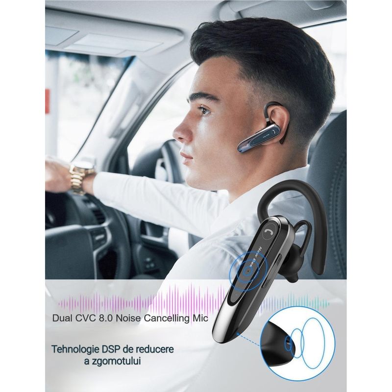 TV, Audio-Video si Foto - Portabile audio - Casti audio - Casca Bluetooth New Bee LC-B45, Baterie 20 ore, Anulare zgomot AI, Doua microfoane, Multipoint, Culoare Negru - Infinity.ro