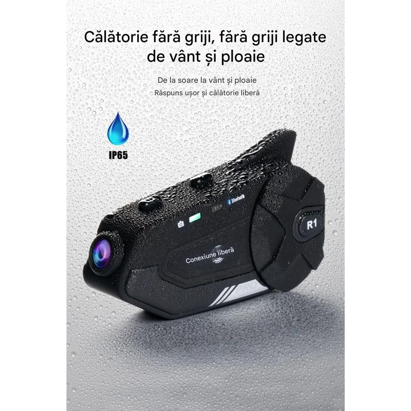 TV, Audio-Video si Foto - Portabile audio - Casti audio - Casca Bluetooth pentru Moto FreedConn R1 Pro, Autonomie baterie 48 ore, Camera 2K, Wifi, Intercom 6 persoane, 1000m - Infinity.ro