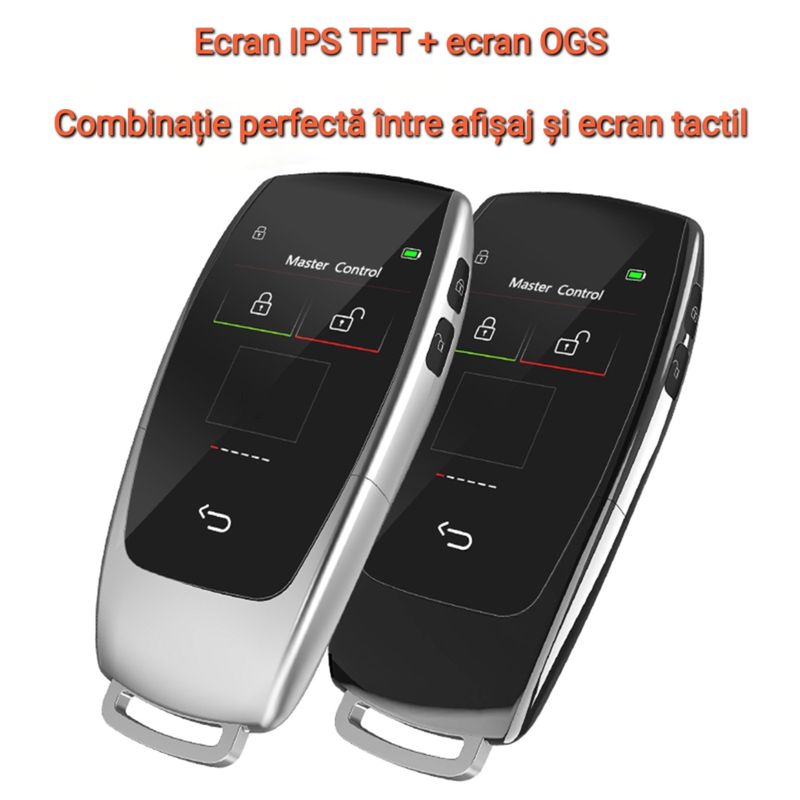 Auto si Moto - Electronice auto - Sisteme de inchidere centralizata - Cheie Auto Smart cu Display SK03, Activare Keyless Entry, 4 butoane, LCD cu touchscreen - Infinity.ro