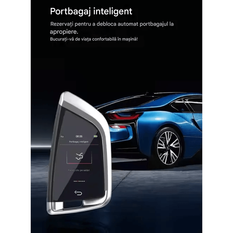Auto si Moto - Electronice auto - Sisteme de inchidere centralizata - Cheie Auto Smart cu Display 568, Activare Keyless Entry, 4 butoane, LCD cu touchscreen - Infinity.ro