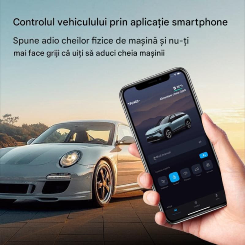 Auto si Moto - Electronice auto - Sisteme de inchidere centralizata - Cheie Auto Smart CF400, Activare Keyless Entry, 3 butoane, Smart Car Key cu buton mobil - Infinity.ro