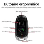 Auto si Moto - Electronice auto - Sisteme de inchidere centralizata - Cheie Auto Smart cu Display SK05 Argintiu, Activare Keyless Entry, 4 butoane, LCD cu touchscreen - Infinity.ro