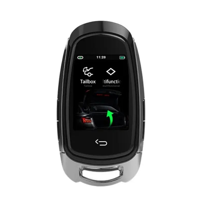 Auto si Moto - Electronice auto - Sisteme de inchidere centralizata - Cheie Auto Smart cu Display SK05 Argintiu, Activare Keyless Entry, 4 butoane, LCD cu touchscreen - Infinity.ro