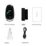 Auto si Moto - Electronice auto - Sisteme de inchidere centralizata - Cheie Auto Smart cu Display SK05 Argintiu, Activare Keyless Entry, 4 butoane, LCD cu touchscreen - Infinity.ro