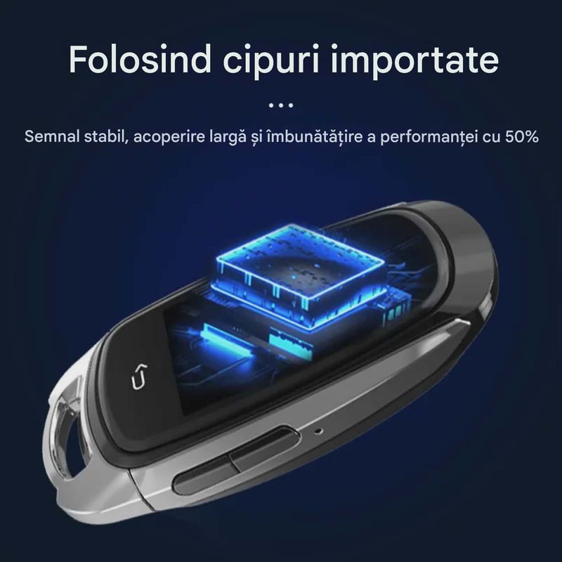 Auto si Moto - Electronice auto - Sisteme de inchidere centralizata - Cheie Auto Smart cu Display SK05 Argintiu, Activare Keyless Entry, 4 butoane, LCD cu touchscreen - Infinity.ro