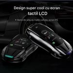 Auto si Moto - Electronice auto - Sisteme de inchidere centralizata - Cheie Auto Smart cu Display SK05 Argintiu, Activare Keyless Entry, 4 butoane, LCD cu touchscreen - Infinity.ro