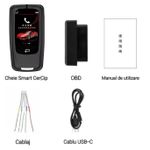 Auto si Moto - Electronice auto - Sisteme de inchidere centralizata - Cheie Auto Smart cu LAMA DE URGENTA, Activare Keyless Entry, 4 butoane, LCD cu touchscreen - Infinity.ro