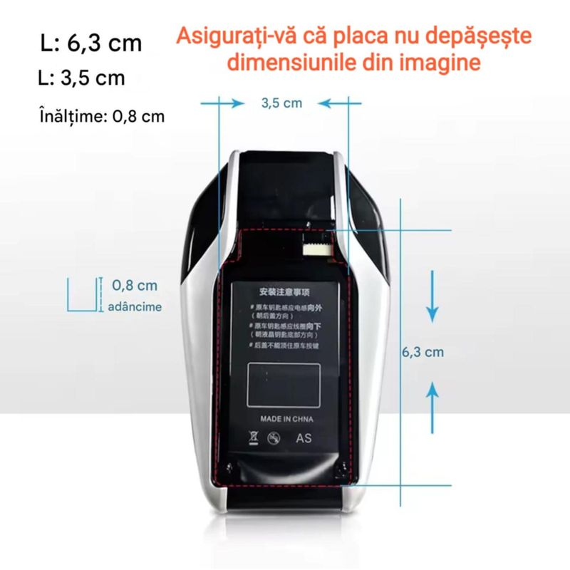 Auto si Moto - Electronice auto - Sisteme de inchidere centralizata - Cheie Auto Smart cu display SK01, Activare Keyless Entry, 4 butoane, LCD cu touchscreen, Smart Car Key - Infinity.ro