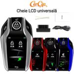 Auto si Moto - Electronice auto - Sisteme de inchidere centralizata - Cheie Auto Smart cu display SK01, Activare Keyless Entry, 4 butoane, LCD cu touchscreen, Smart Car Key - Infinity.ro