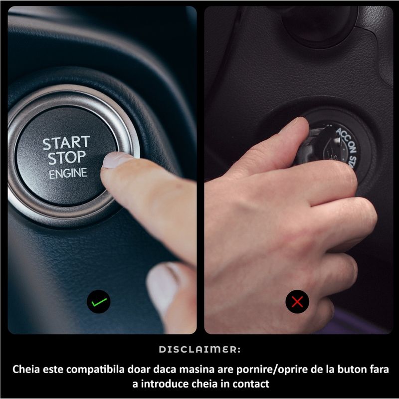 Auto si Moto - Electronice auto - Sisteme de inchidere centralizata - Cheie Auto Smart cu display SK01, Activare Keyless Entry, 4 butoane, LCD cu touchscreen, Smart Car Key - Infinity.ro