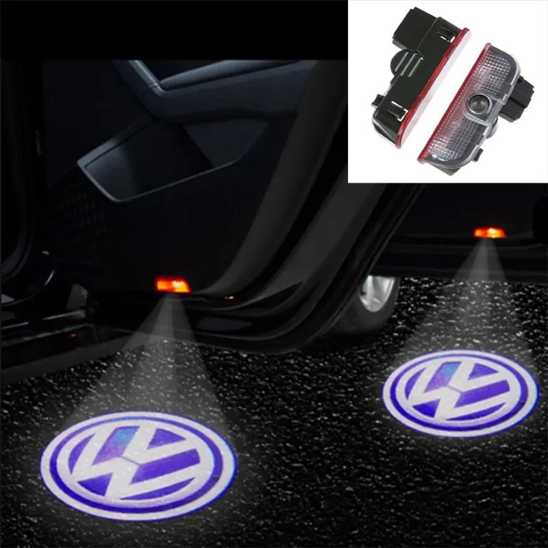 Auto si Moto - Electrice auto - Iluminare si semnalizare - Lumini ambientale - Lampi Portiere Auto Volkswagen, Holograma LED cu LOGO,  Tiguan, Touareg, CC, Passat, Golf, Jetta, Sharan, Sirocco, Eos - Infinity.ro
