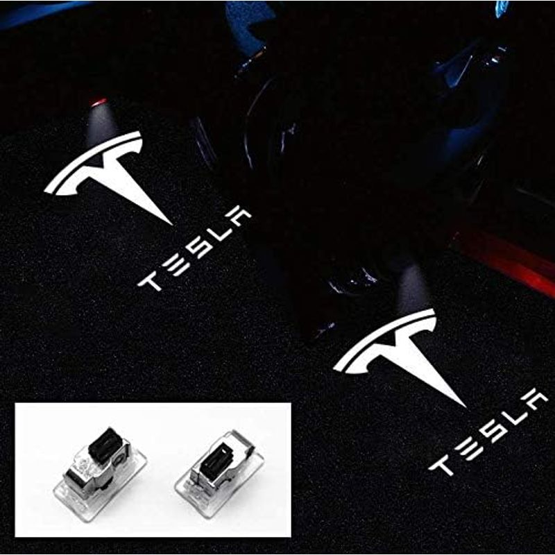 Auto si Moto - Electrice auto - Iluminare si semnalizare - Lumini ambientale - Lampi Portiere Auto TESLA, Holograma LED cu LOGO, Compatibile cu Model S, Model X, Model 3, Model Y - Infinity.ro