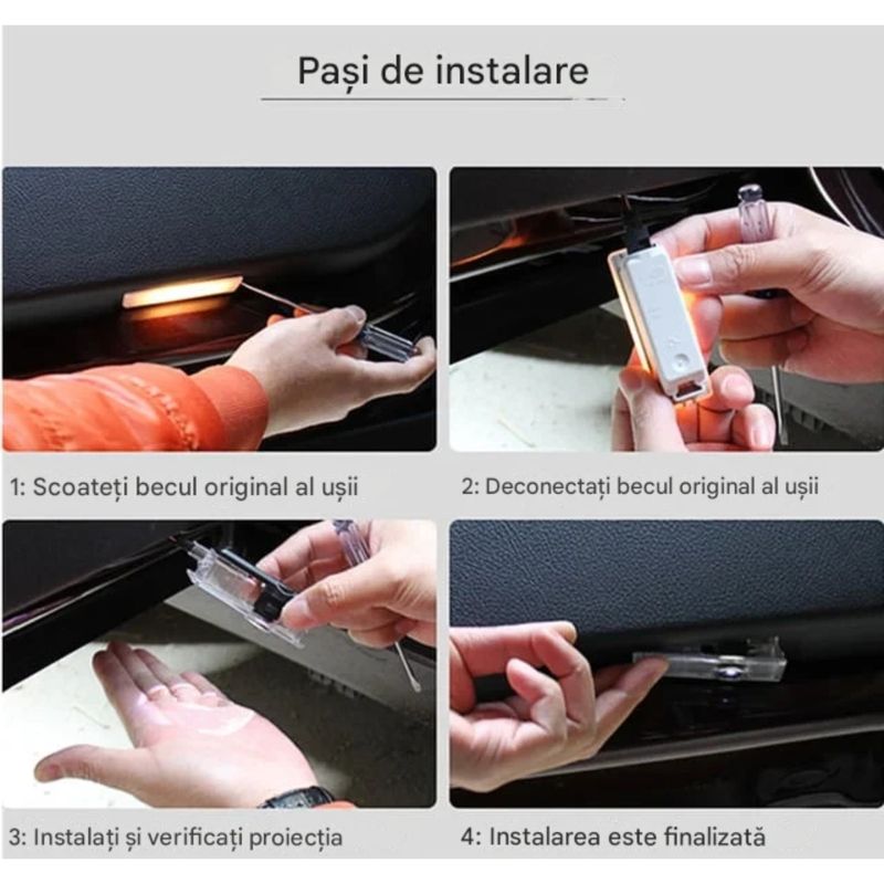 Auto si Moto - Electrice auto - Iluminare si semnalizare - Lumini ambientale - Lampi Portiere Auto BMW cu LOGO, Compatibile cu Seria 3, Seria 5, Seria 6, Seria 7, Seria Z, Seria GT - Infinity.ro