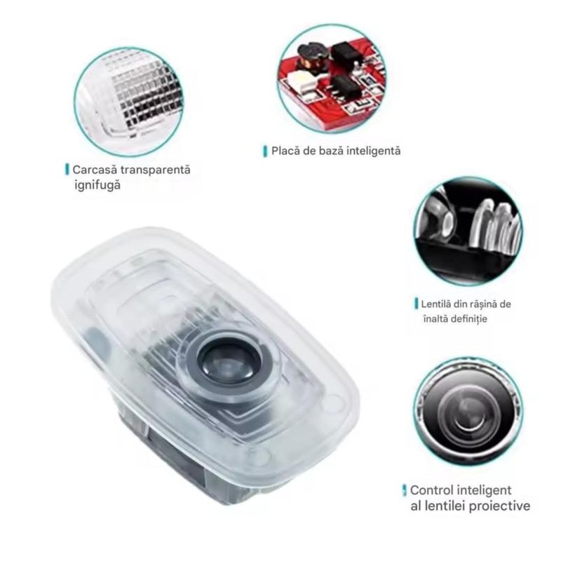 Auto si Moto - Electrice auto - Iluminare si semnalizare - Lumini ambientale - Lampi Portiere Auto MERCEDEZ BENZ cu LOGO, C118, C257, A238, C238, C218, X218, C257, W218, W219, W222, ANGGT, A207, C207 - Infinity.ro