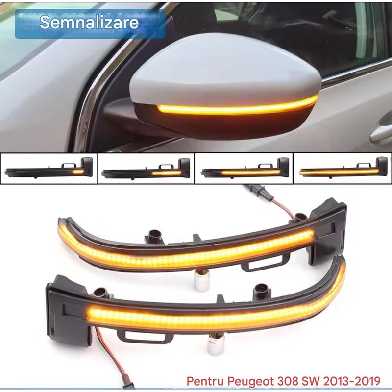 Auto si Moto - Piese auto si accesorii - Caroserie - Faruri, stopuri si proiectoare - Semnalizari dinamice oglinda Peugeot 308 II 2013-2019 - Infinity.ro
