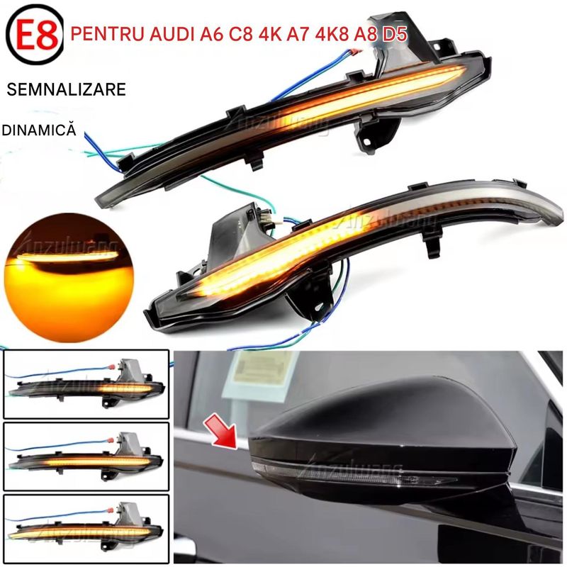 Auto si Moto - Piese auto si accesorii - Caroserie - Faruri, stopuri si proiectoare - Semnalizari dinamice oglinda AUDI, A6 C8, A7, A8 D5 - Infinity.ro
