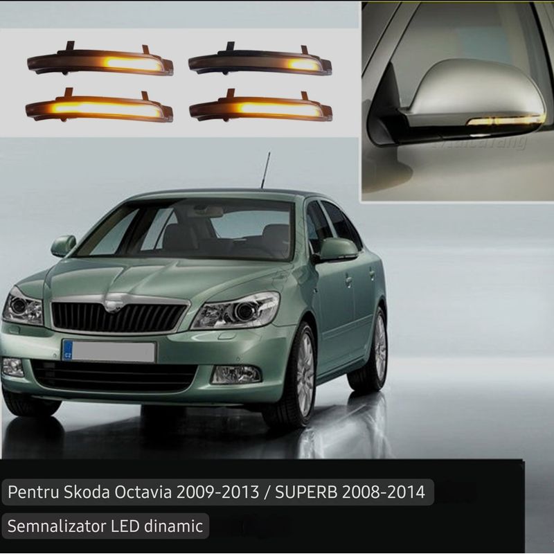 Auto si Moto - Piese auto si accesorii - Caroserie - Faruri, stopuri si proiectoare - Semnalizari Dinamice Led Oglinda SKODA Octavia 2009-2013, Superb 2008-2014 - Infinity.ro