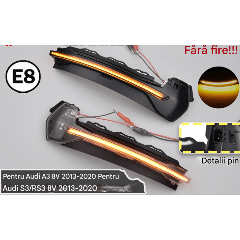 Auto si Moto - Piese auto si accesorii - Caroserie - Faruri, stopuri si proiectoare - Semnalizari dinamice oglinda AUDI A3 8V 2013-2020, S3/RS3 8V 2013-2020 - Infinity.ro