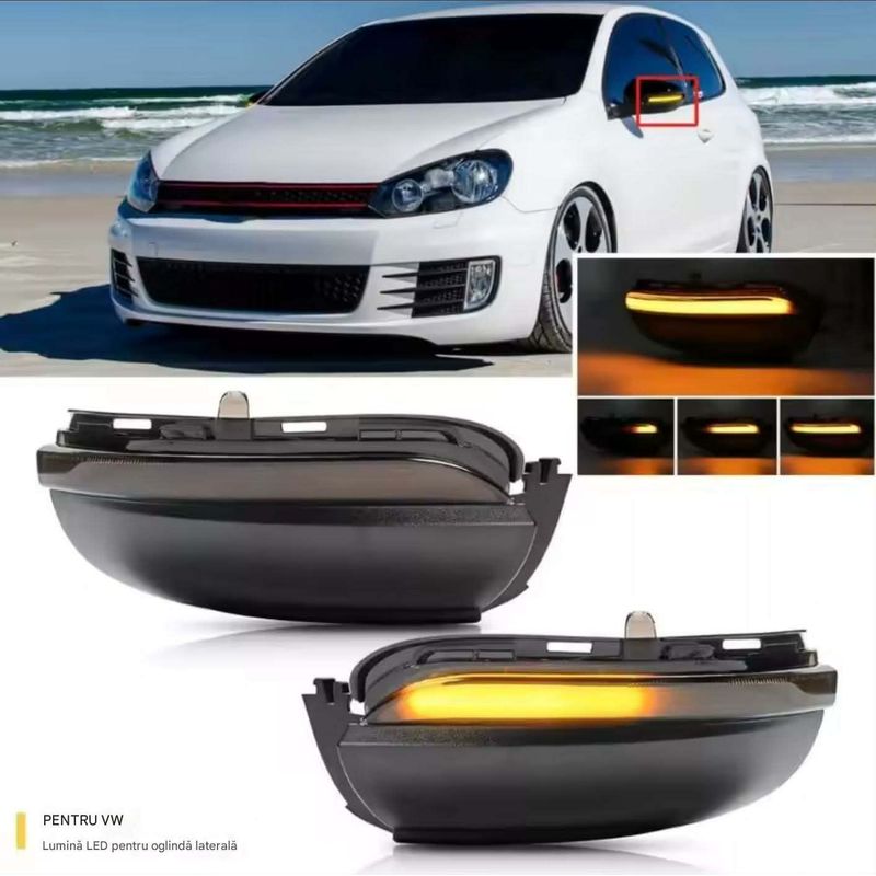 Auto si Moto - Piese auto si accesorii - Caroserie - Faruri, stopuri si proiectoare - Semnalizari dinamice oglinda VOLKSWAGEN Golf 6 MK6, GTI, R20, 2008-2014, Touran 2011-2014 - Infinity.ro