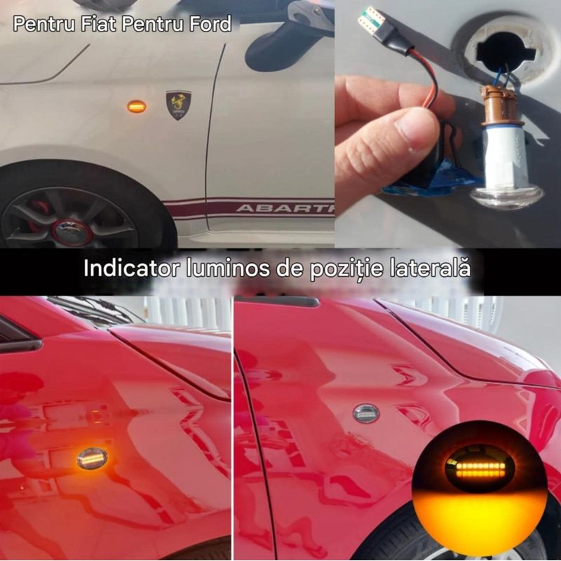 Auto si Moto - Piese auto si accesorii - Caroserie - Faruri, stopuri si proiectoare - Semnalizari dinamice FORD KA, FIAT 500, LANCIA, MASERATI GranCabrio, GT, Quattroporte, ALFA Romeo 4C, Pentru aripa - Infinity.ro