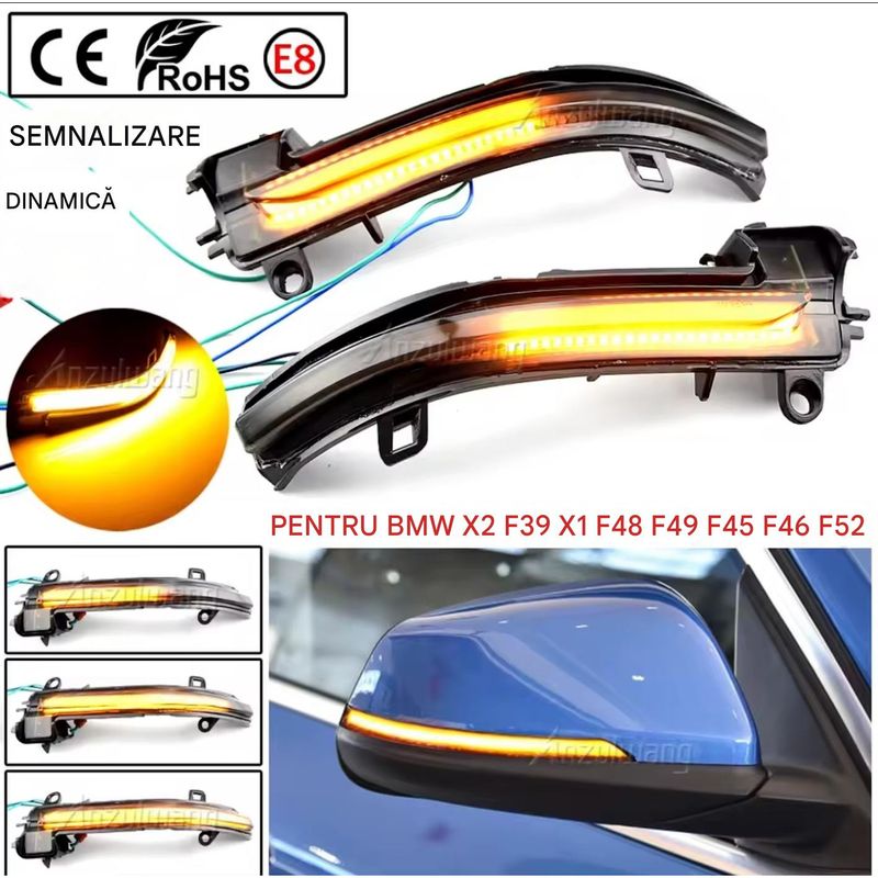 Auto si Moto - Piese auto si accesorii - Caroserie - Faruri, stopuri si proiectoare - Semnalizari Dinamice Oglinda BMW X2 F39, X1 F48 F49, Seria 2 F45 F46, Seria 1 F52 - Infinity.ro