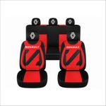 Auto si Moto - Intretinere auto - Huse auto - Set Huse Scaune Universale Nero Rosu Personalizate cu Renault Nou - Infinity.ro