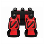 Auto si Moto - Intretinere auto - Huse auto - Set Huse Scaune Universale Nero Rosu Personalizate cu Nissan - Infinity.ro
