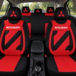 Auto si Moto - Intretinere auto - Huse auto - Set Huse Scaune Universale Nero Rosu Personalizate cu Mitsubishi - Infinity.ro