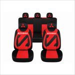 Auto si Moto - Intretinere auto - Huse auto - Set Huse Scaune Universale Nero Rosu Personalizate cu Mitsubishi - Infinity.ro