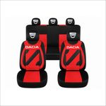 Auto si Moto - Intretinere auto - Huse auto - Set Huse Scaune Universale Nero Rosu Personalizate cu Dacia - Infinity.ro