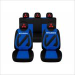 Auto si Moto - Intretinere auto - Huse auto - Set Huse Scaune Universale Nero Albastru Personalizate cu Mitsubishi - Infinity.ro