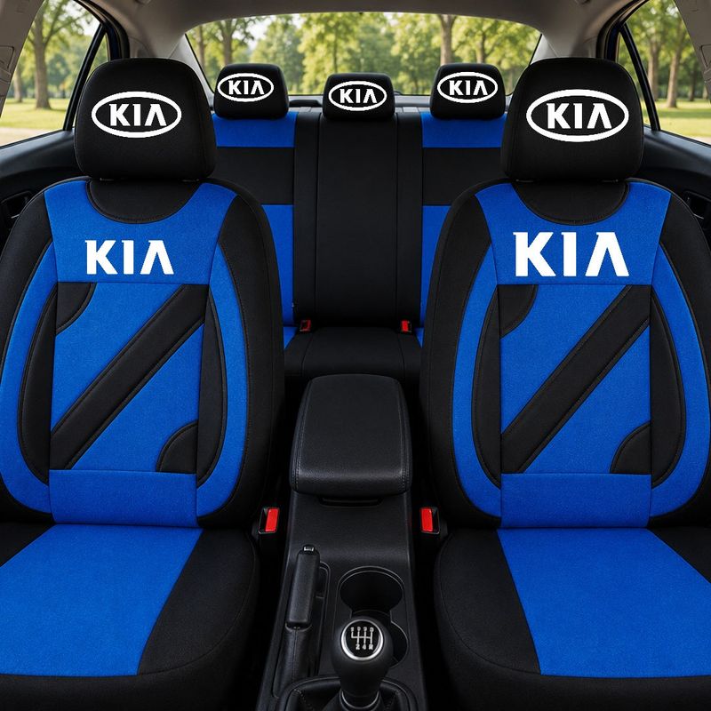 Auto si Moto - Intretinere auto - Huse auto - Set Huse Scaune Universale Nero Albastru Personalizate cu Kia - Infinity.ro