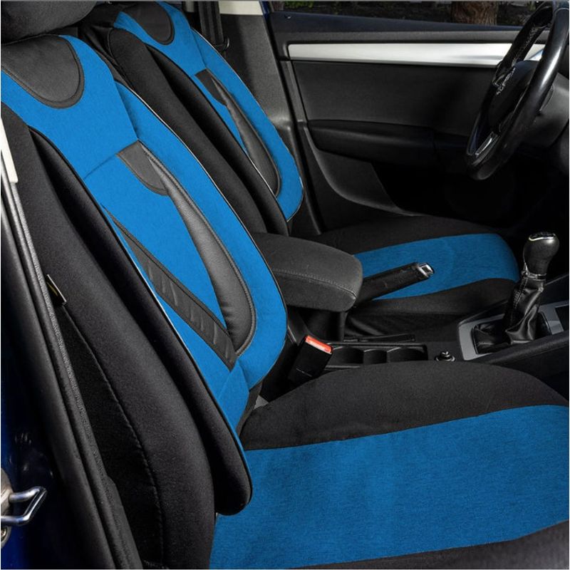 Auto si Moto - Intretinere auto - Huse auto - Set Huse Scaune Universale Nero Albastru Personalizate cu Nissan Nou - Infinity.ro