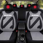 Auto si Moto - Intretinere auto - Huse auto - Set Huse Scaune Universale Nero Gri Personalizate cu Suzuki - Infinity.ro