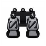 Auto si Moto - Intretinere auto - Huse auto - Set Huse Scaune Universale Nero Gri Personalizate cu Peugeot - Infinity.ro