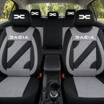 Auto si Moto - Intretinere auto - Huse auto - Set Huse Scaune Universale Nero Gri Personalizate cu Dacia Nou - Infinity.ro